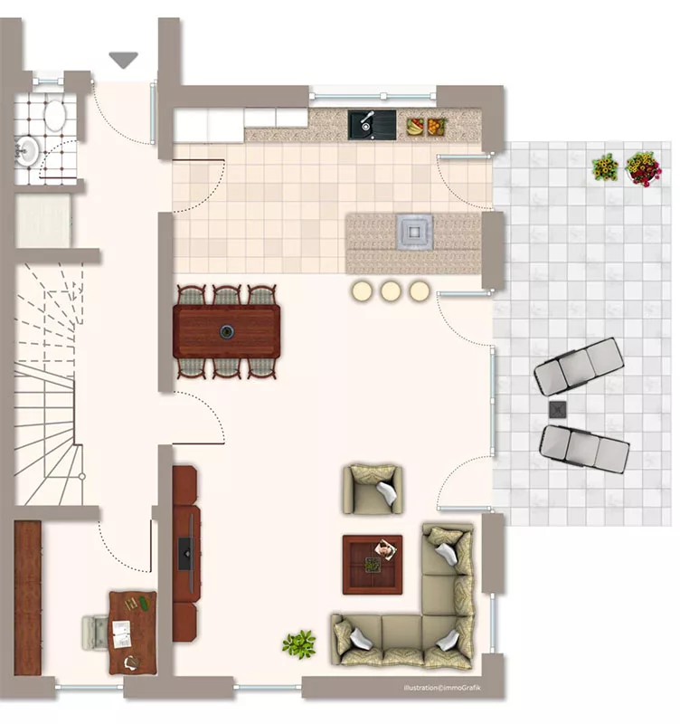 Neubau Mehrfamilienhaus Goldbach Maisonette-Wohnung EG